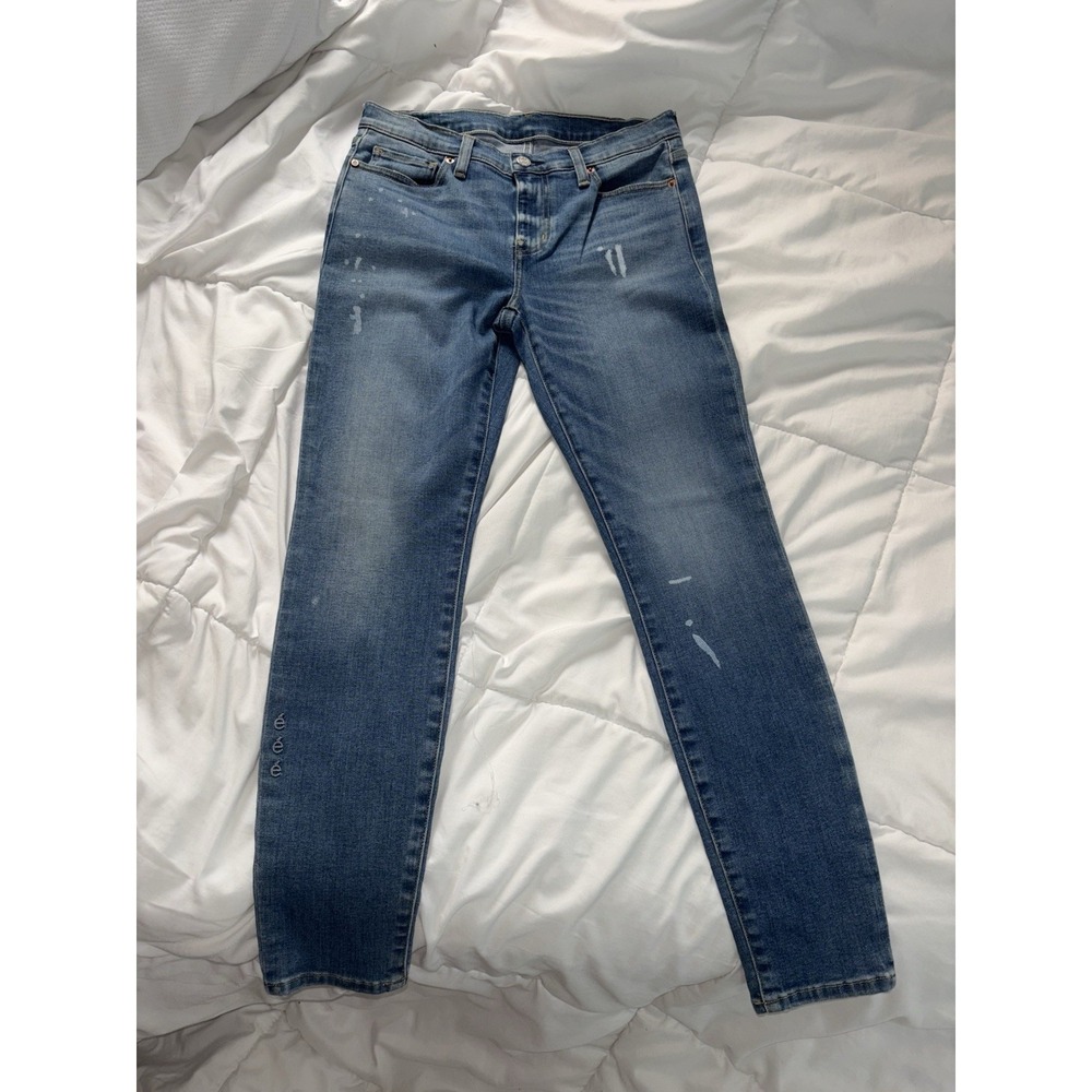 NWOT Etica‎ jeans Lily mid rise skinny ankle size 26 intentional paint splatter